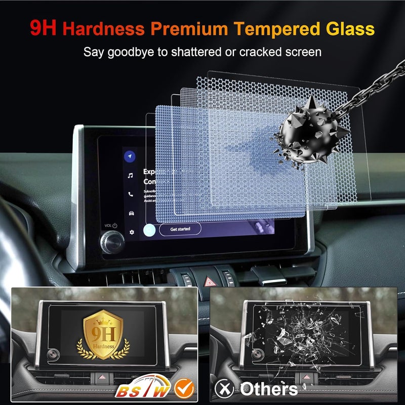 BSTW for 2024 Toyota RAV4 Screen Protector for 2023-2025 RAV4 LE/XLE Premium RAV4 Prime SE 8-In Touchscreen for 2025 RAV4 Hybrid Accessories Anti Glare Tempered Glass Protective Film (RAV4 8-In Matte) - Image 5